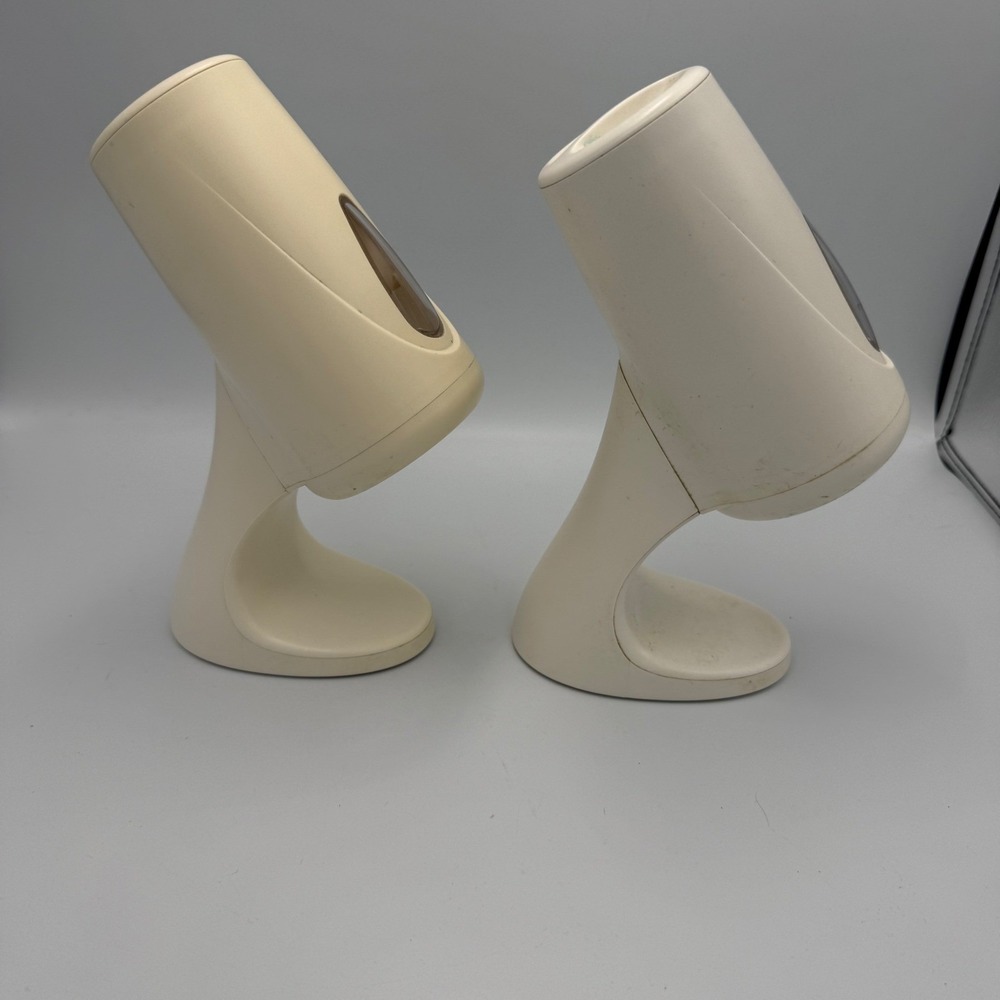 Dixie Cup Dispenser Set Cream Beige Curved Modern Bathroom Countertop Vintage